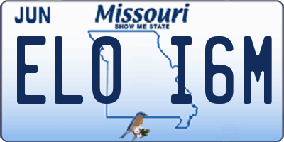 MO license plate EL0I6M