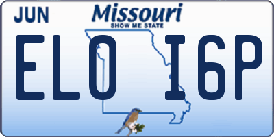 MO license plate EL0I6P