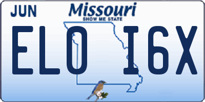MO license plate EL0I6X