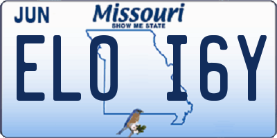 MO license plate EL0I6Y