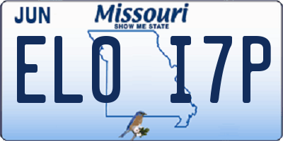 MO license plate EL0I7P