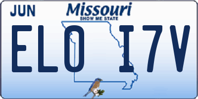 MO license plate EL0I7V
