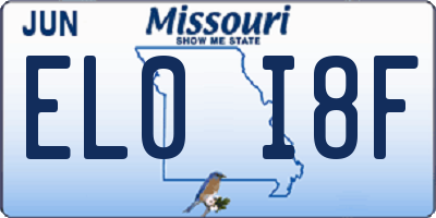 MO license plate EL0I8F