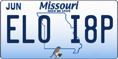 MO license plate EL0I8P