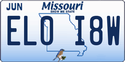 MO license plate EL0I8W