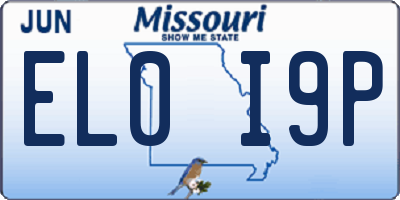 MO license plate EL0I9P