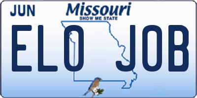 MO license plate EL0J0B