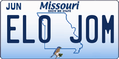 MO license plate EL0J0M