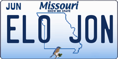 MO license plate EL0J0N