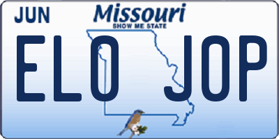MO license plate EL0J0P
