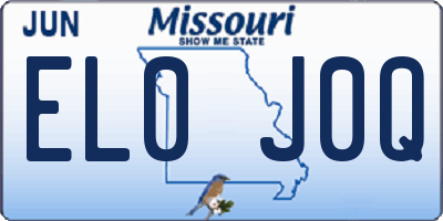 MO license plate EL0J0Q