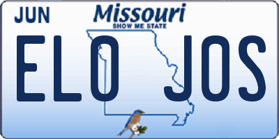 MO license plate EL0J0S