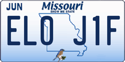 MO license plate EL0J1F