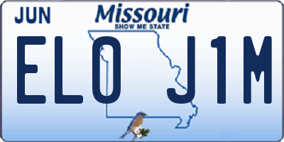 MO license plate EL0J1M
