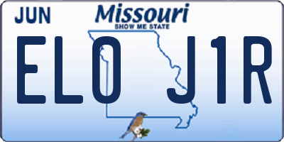 MO license plate EL0J1R