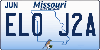 MO license plate EL0J2A
