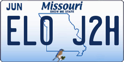 MO license plate EL0J2H
