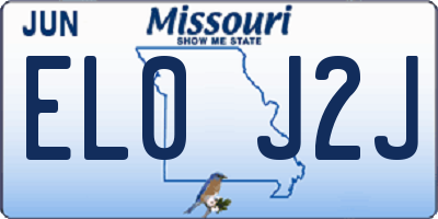 MO license plate EL0J2J