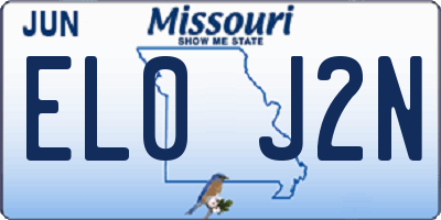 MO license plate EL0J2N