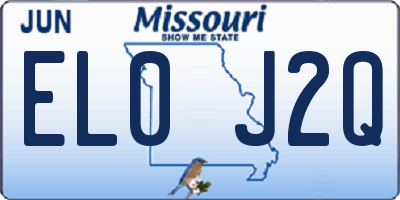 MO license plate EL0J2Q