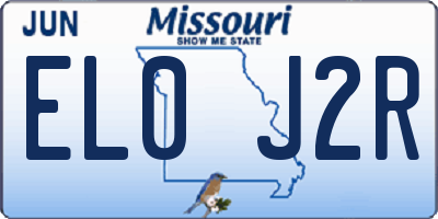 MO license plate EL0J2R