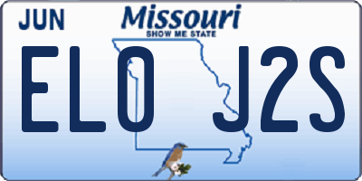 MO license plate EL0J2S