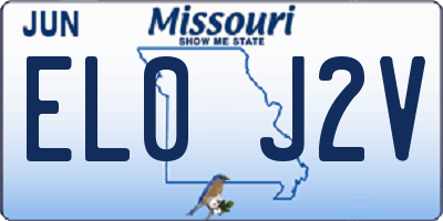 MO license plate EL0J2V