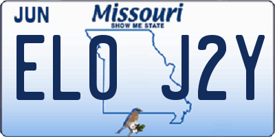 MO license plate EL0J2Y