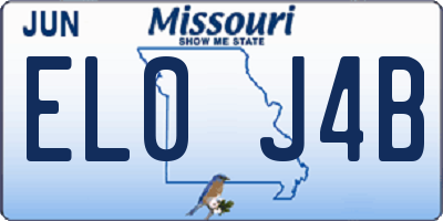 MO license plate EL0J4B