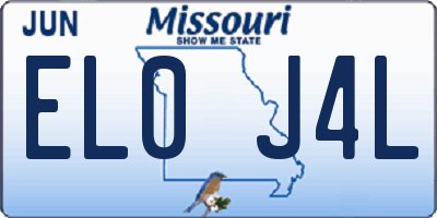 MO license plate EL0J4L