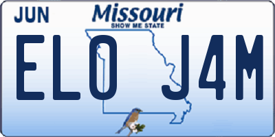 MO license plate EL0J4M