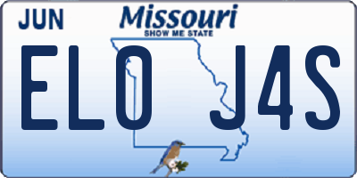 MO license plate EL0J4S