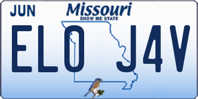 MO license plate EL0J4V