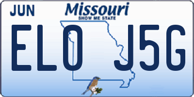 MO license plate EL0J5G