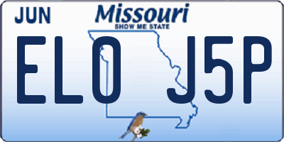 MO license plate EL0J5P