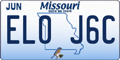 MO license plate EL0J6C