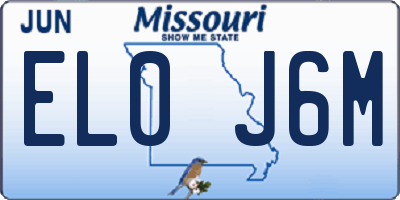 MO license plate EL0J6M