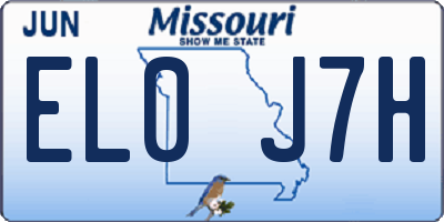 MO license plate EL0J7H