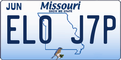 MO license plate EL0J7P