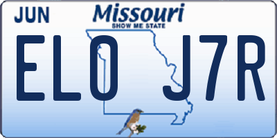 MO license plate EL0J7R