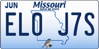 MO license plate EL0J7S