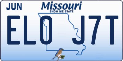 MO license plate EL0J7T