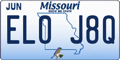 MO license plate EL0J8Q