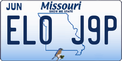 MO license plate EL0J9P