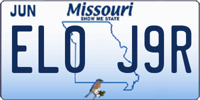MO license plate EL0J9R