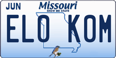 MO license plate EL0K0M