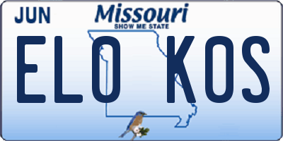 MO license plate EL0K0S