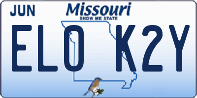 MO license plate EL0K2Y