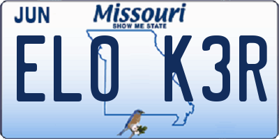 MO license plate EL0K3R