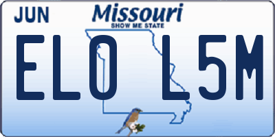 MO license plate EL0L5M